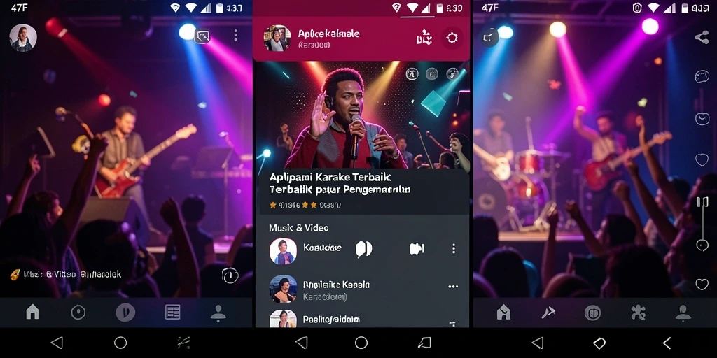 Screenshot utama 47F menampilkan antarmuka aplikasi Karaoke yang intuitif.