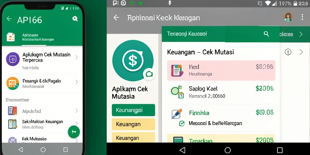 Tampilan antarmuka aplikasi API66 untuk cek mutasi keuangan.