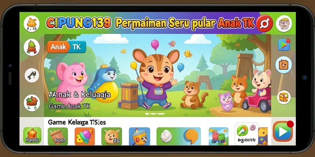 Antarmuka aplikasi CIPUNG138 yang menarik untuk permainan anak.