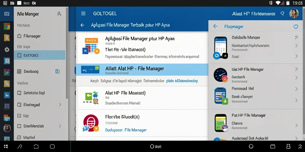 Screenshot GOLTOGEL menampilkan antarmuka File Manager yang user-friendly.