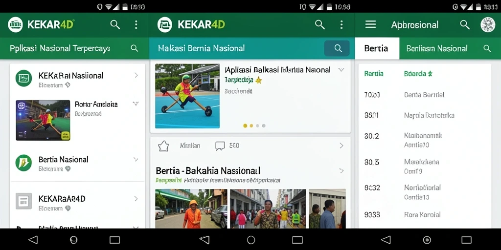 Tampilan antarmuka aplikasi KEKAR4D untuk berita nasional.