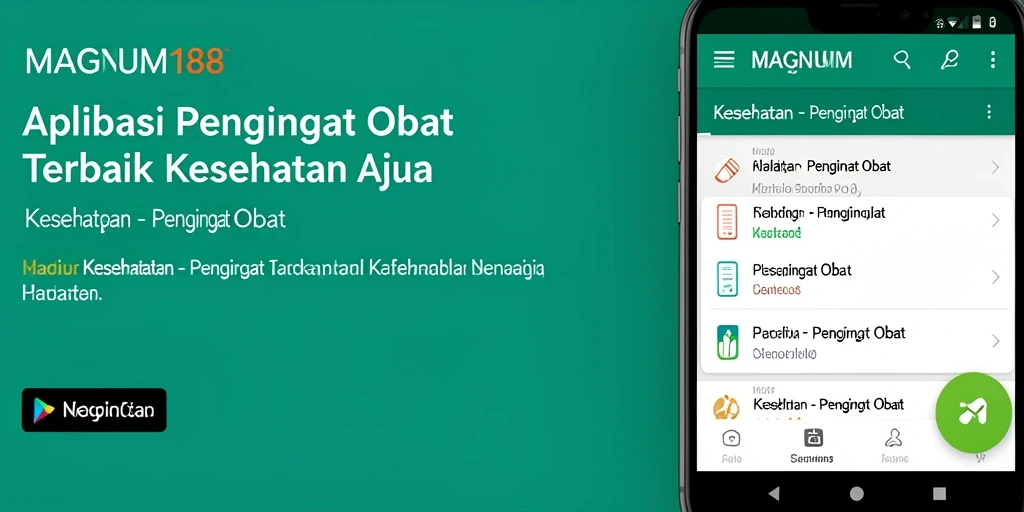 Tampilan antarmuka pengguna MAGNUM188 yang sederhana dan jelas untuk pengingat obat.