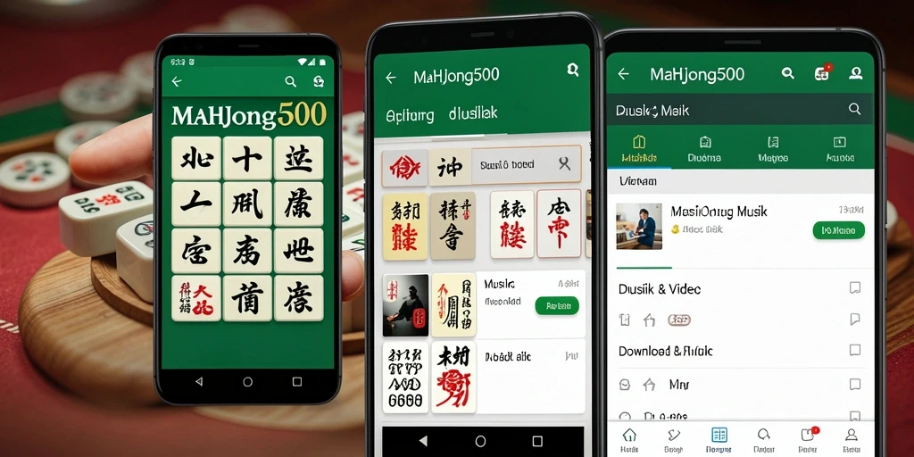Antarmuka pengguna MAHJONG500 yang menarik untuk Download Musik.