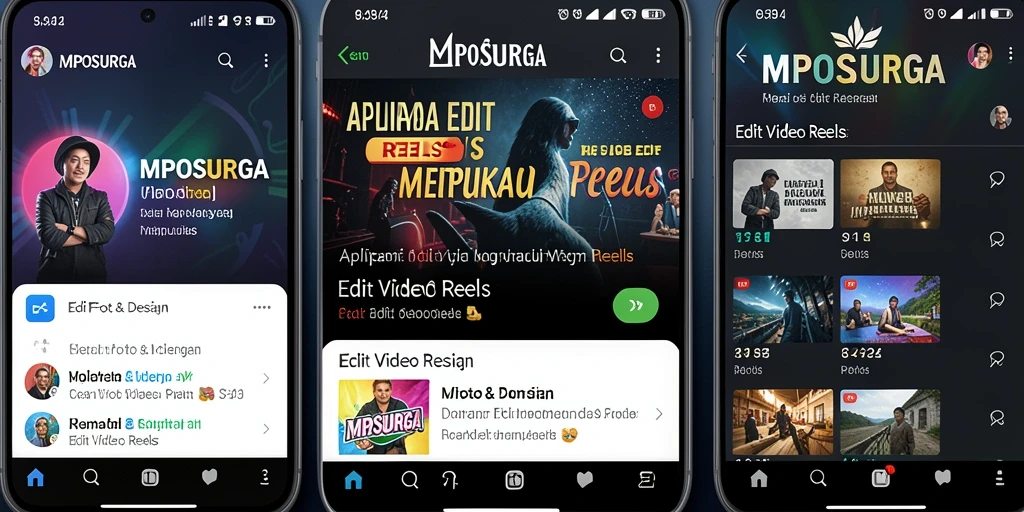 Antarmuka sederhana MPOSURGA untuk edit video reels yang menarik.