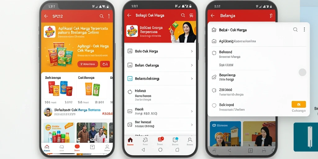 Tampilan antarmuka aplikasi SP212 untuk cek harga produk.