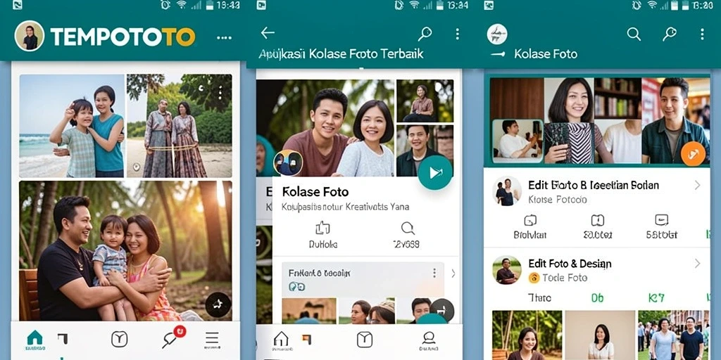 Antarmuka TEMPOTOTO yang menampilkan fungsi Kolase Foto yang mudah digunakan.